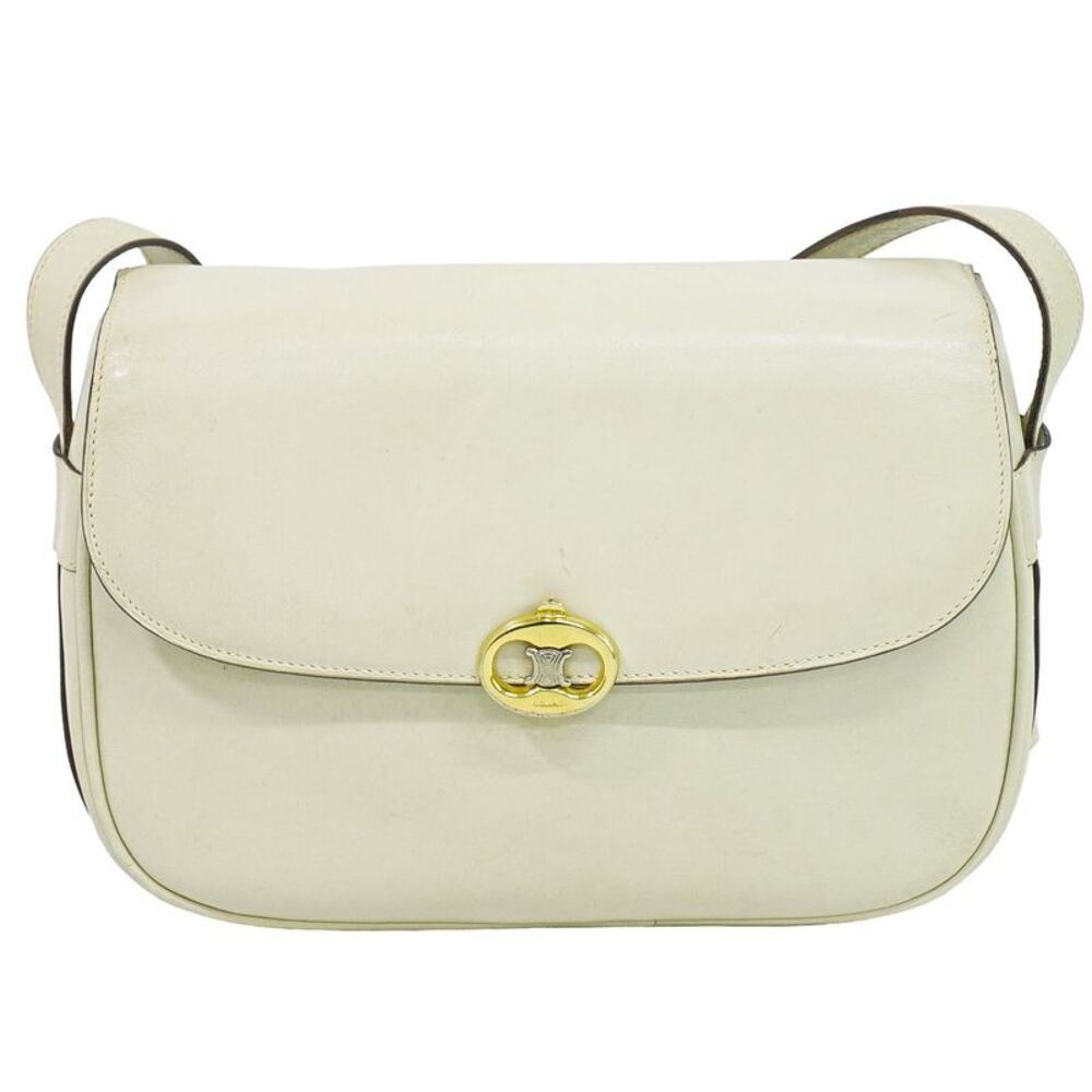 Celine Flap Shoulder Leather Beige Leather Shoulder Bag Bag